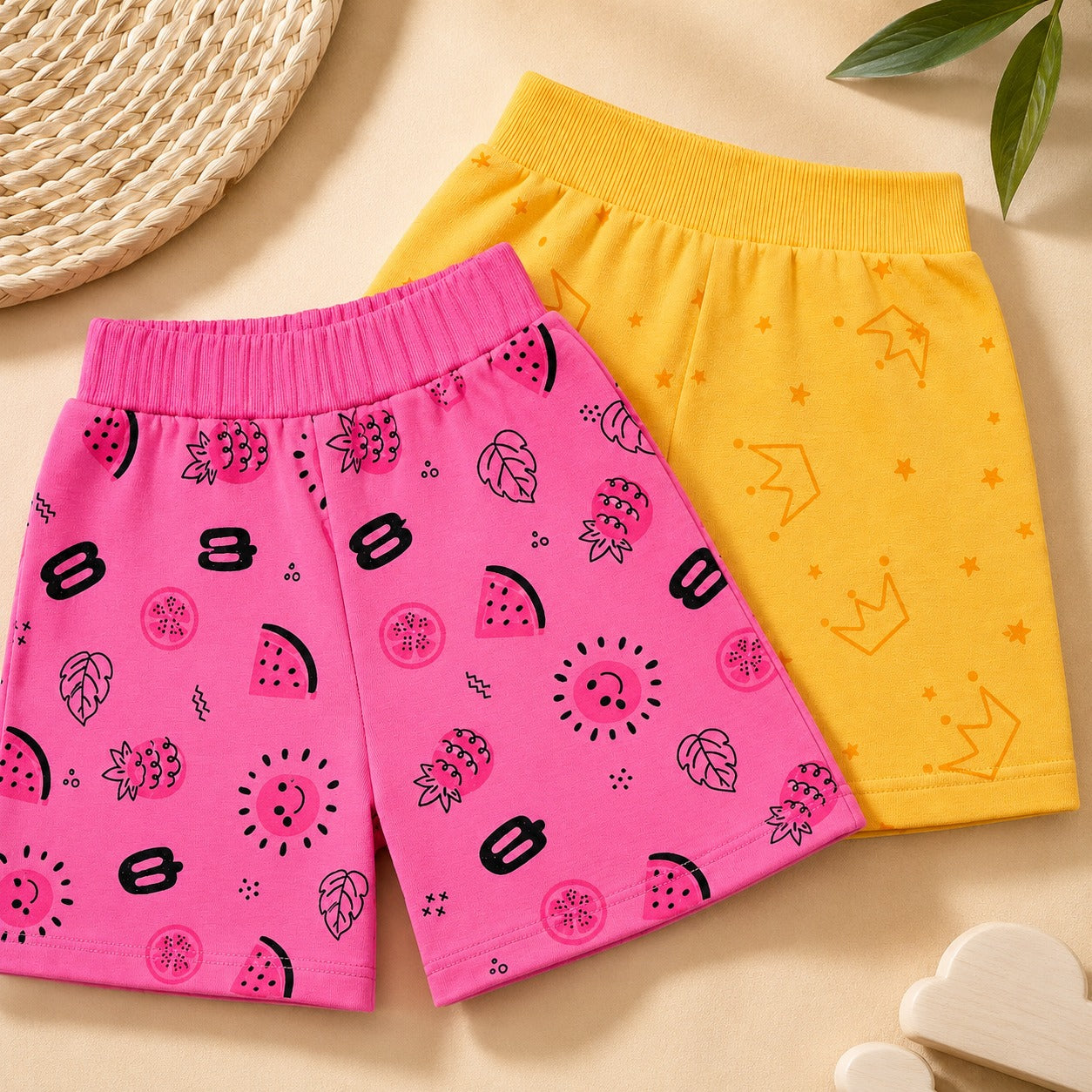 Girls Premium Jersey Shorts Pack of 2 – Soft, Breathable & Stretchable Summer Shorts