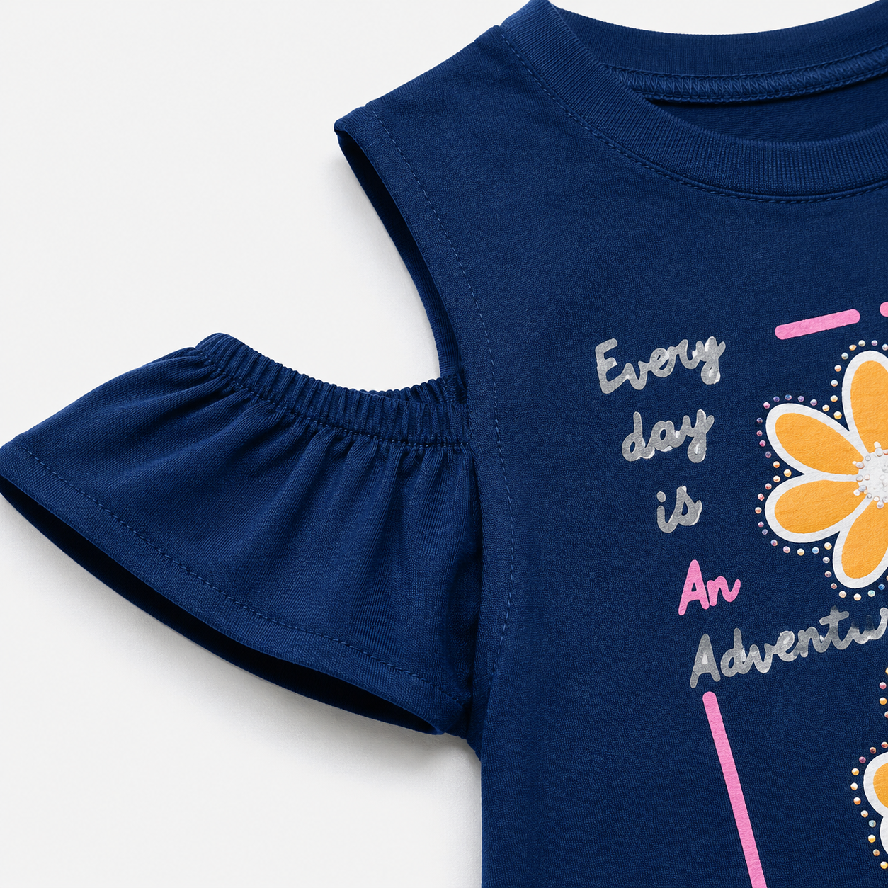 Girls Navy Blue Floral Co-Ord Set EG-163