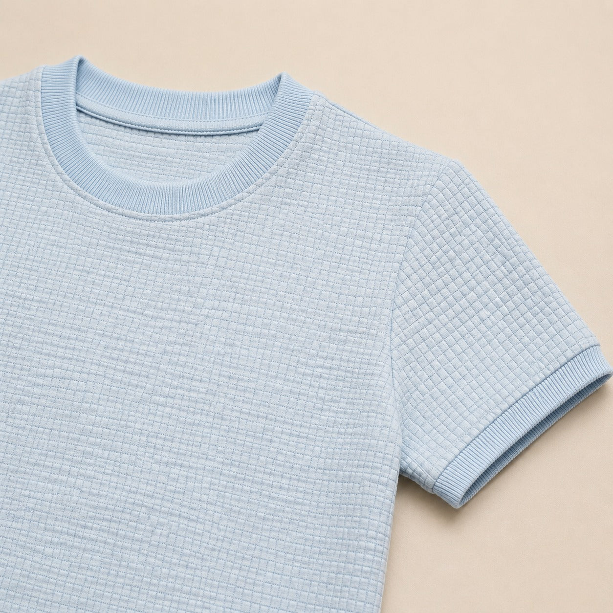 Essential Boys' Waffle-Knit Crew Neck T-Shirt – Dusty Rose