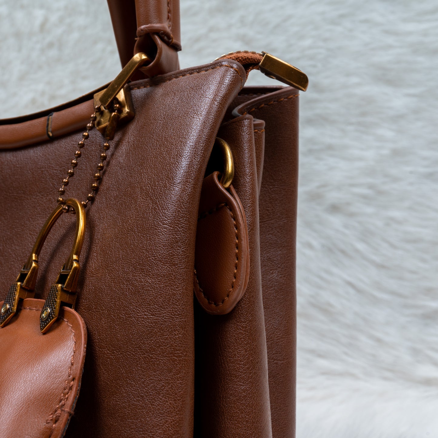 Classic Everyday Rich Brown Mini-Tote Handbag