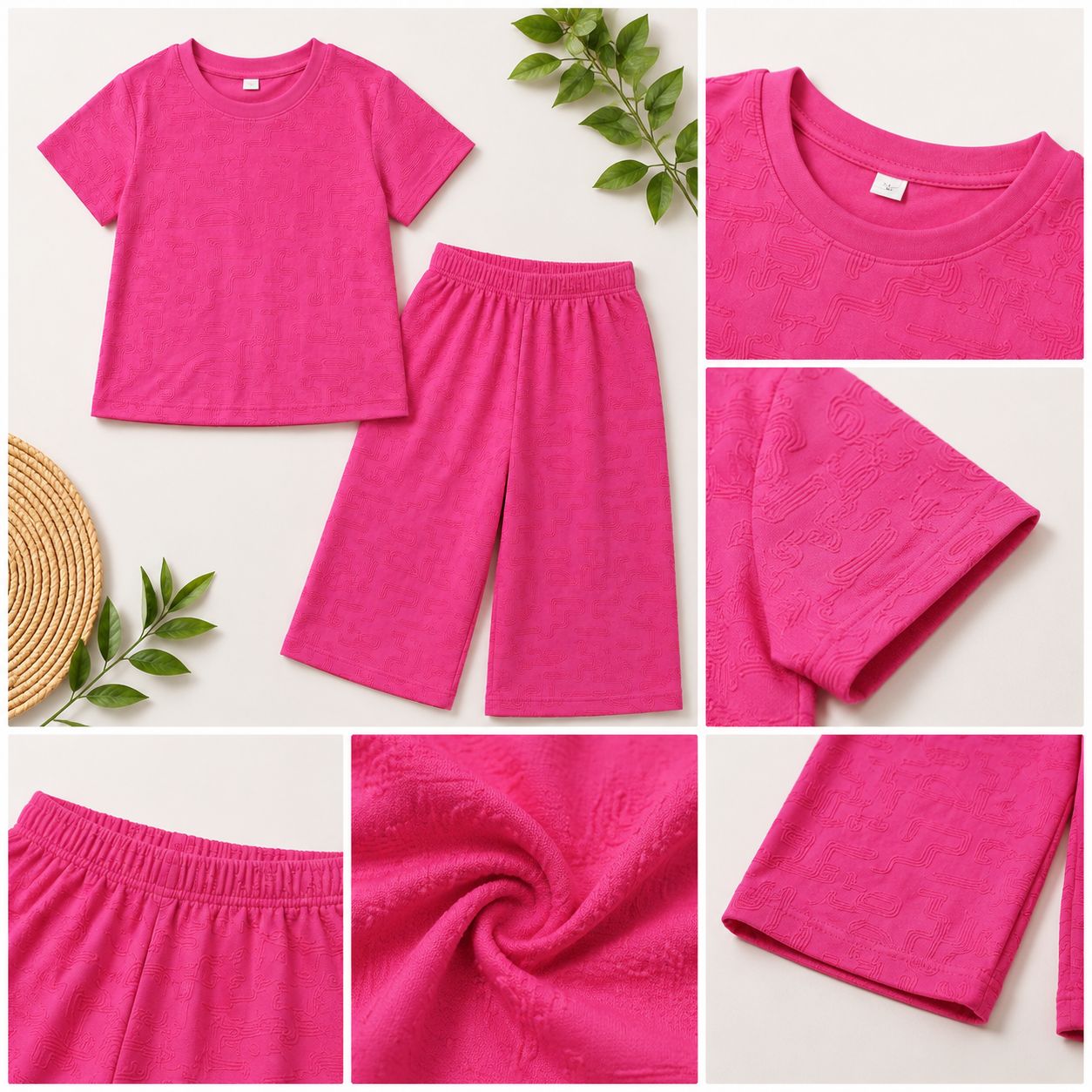 Girls Pink Printed Co-Ord Set  EG-161