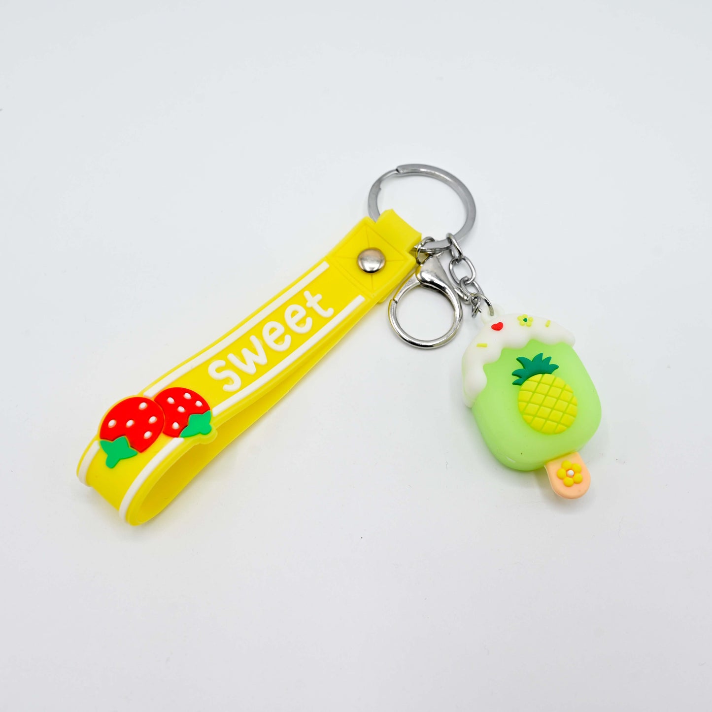 Cute Ice Cream Keychain with Rubber Strap (JB-06)