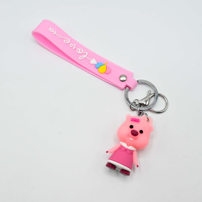 Cute Cartoon Keychain with Rubber Strap (JB-03)