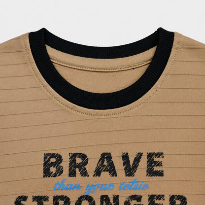Kids' "Brave Stronger Smart" Gradient Graphic T-Shirt (China Imported)