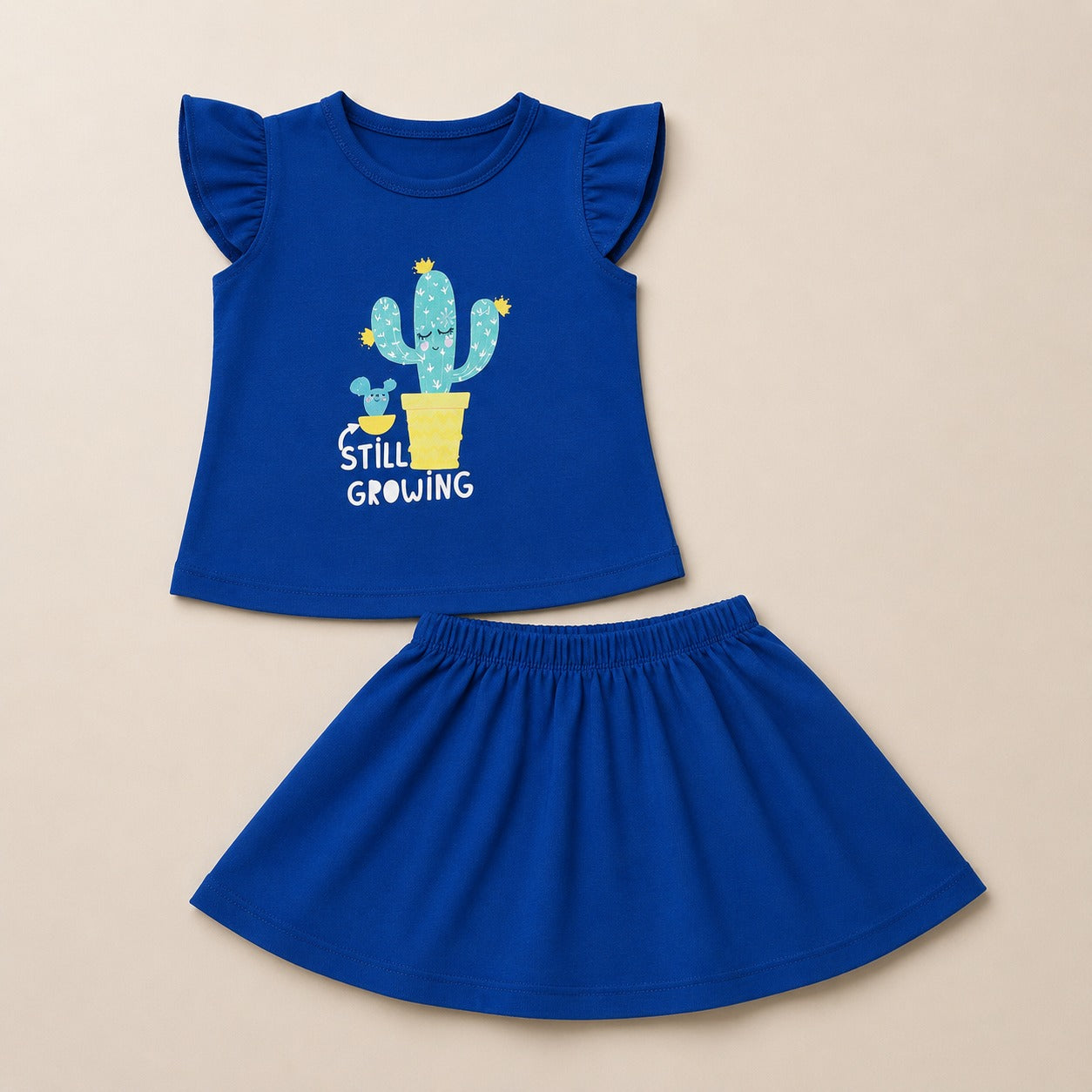 Baby Girls Flutter Sleeve Top & Skirt Set –