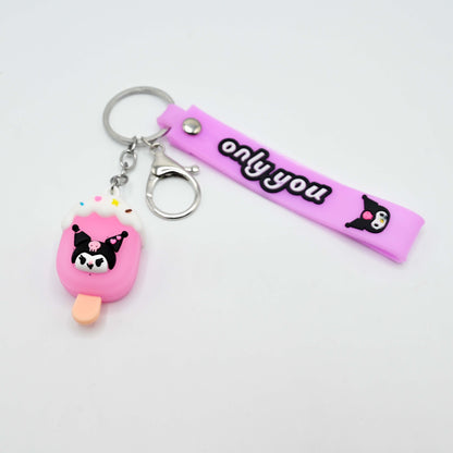 Cute Ice Cream Keychain with Rubber Strap (JB-06)