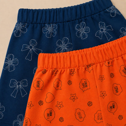 Girls Printed Jersey Shorts Pack of 2