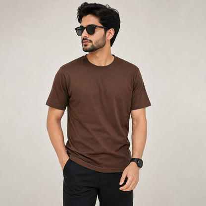 Men's Solid Round Neck Half Sleeve T-Shirt