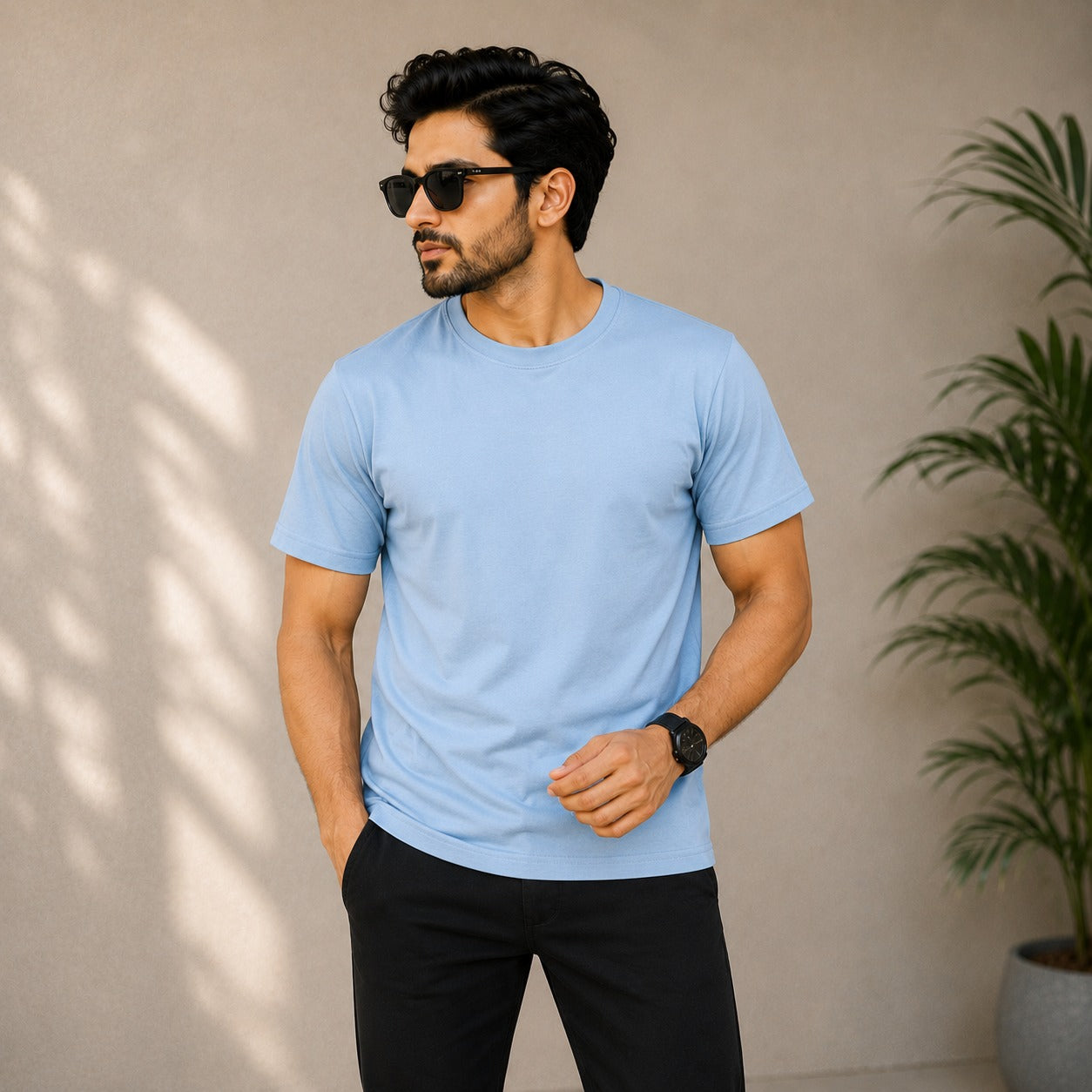 Men's Solid Round Neck Half Sleeve T-Shirt