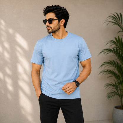 Men's Solid Round Neck Half Sleeve T-Shirt