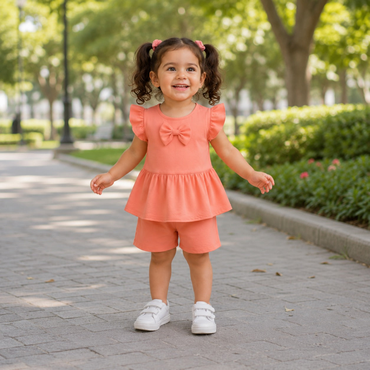 Girls Summer Peplum Top & Shorts Set EG-164