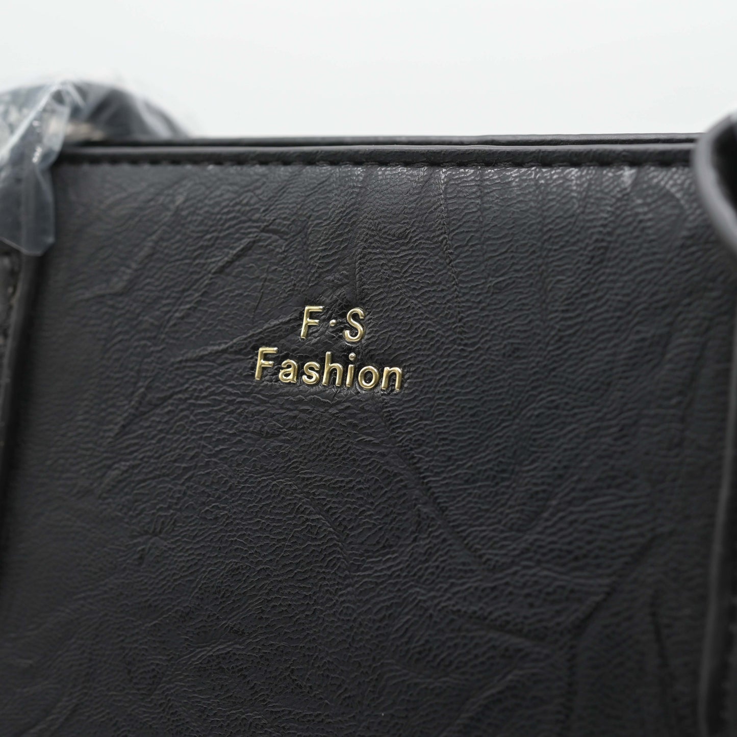 Classic Black Textured Handbag for Women
