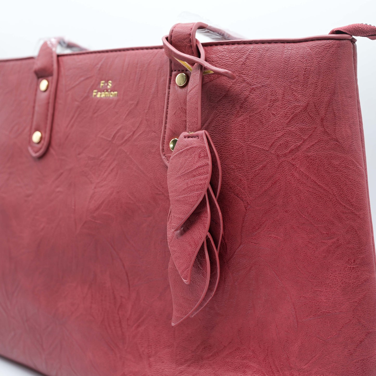 Elegant Textured Red Handbag for Women