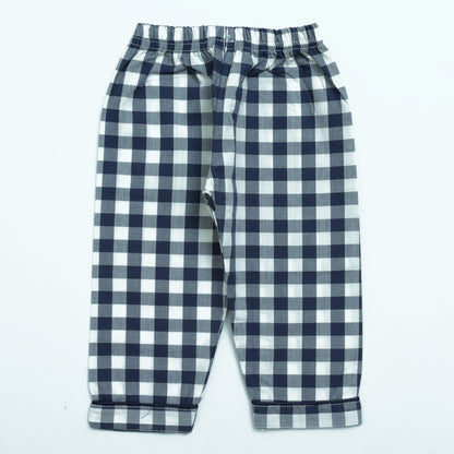 Classic Navy Checkered Boys Night Suit