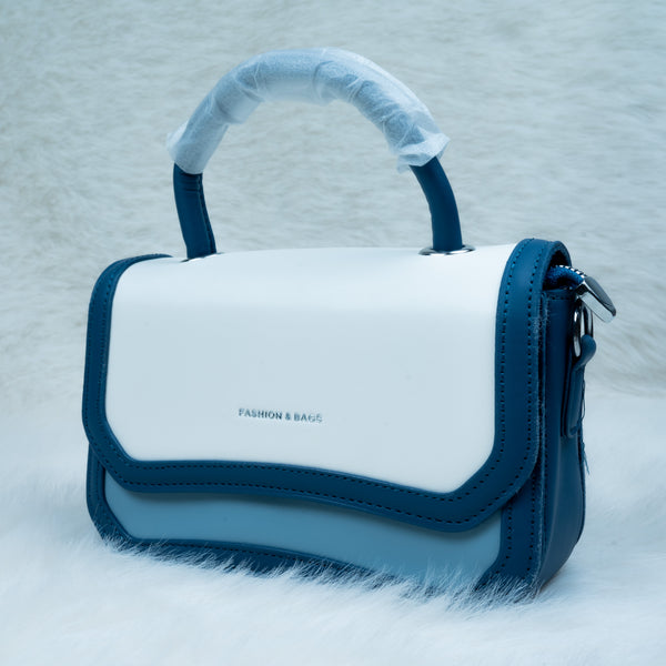 Stylish Leather Bags For Women (Blue/White/Skyblue)