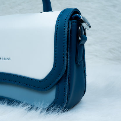 Stylish Leather Bags For Women (Blue/White/Skyblue)