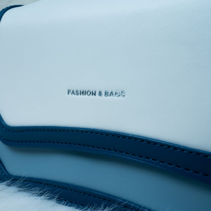 Stylish Leather Bags For Women (Blue/White/Skyblue)