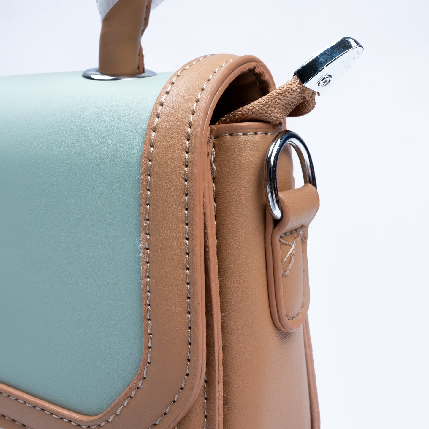 Stylish Leather Bag For Women (Brown/Green/White)