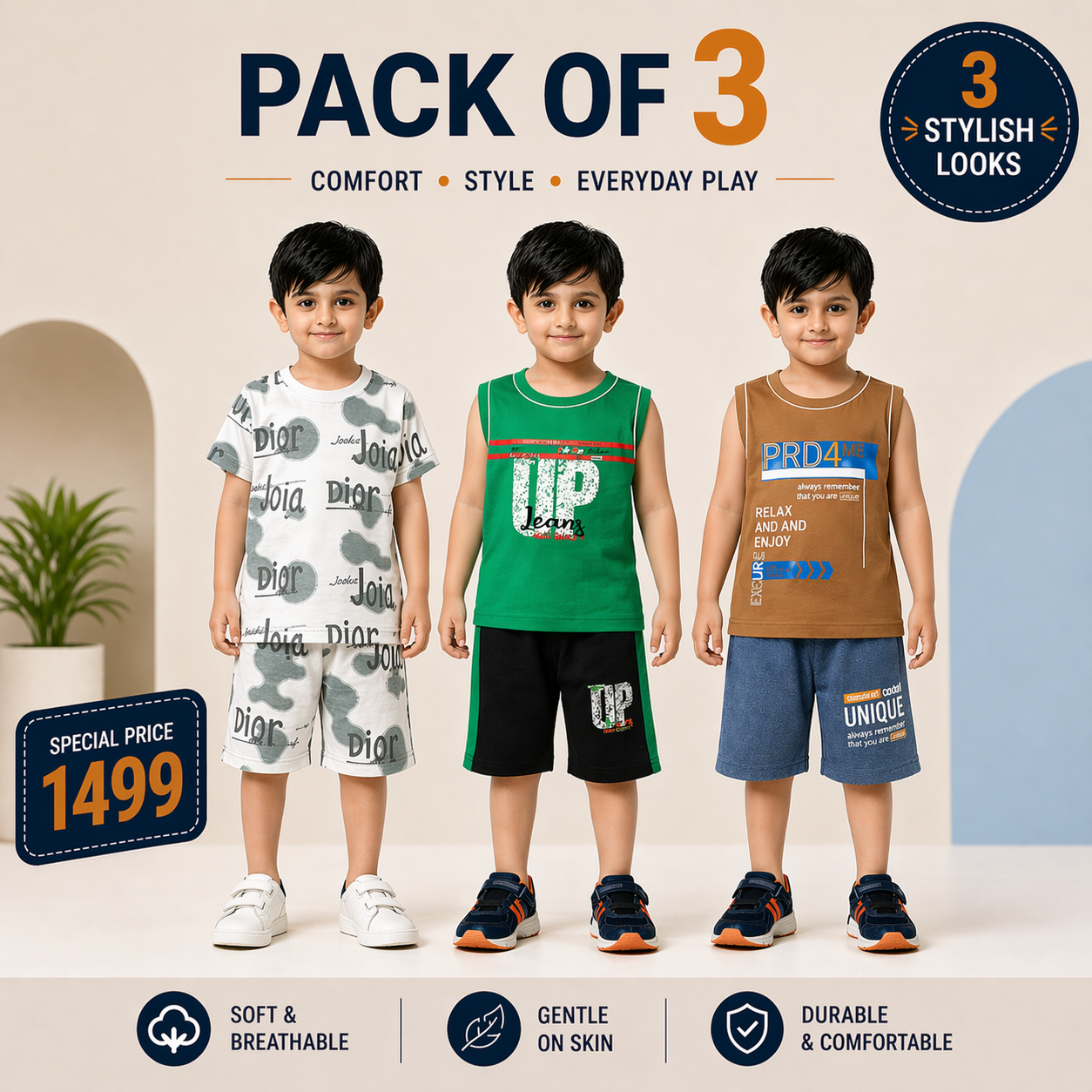 Boys Pack of 3 Suit Set (JB-EB11)