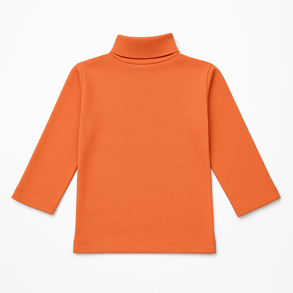 Girls High-Neck Sweater (Dark-Orange)