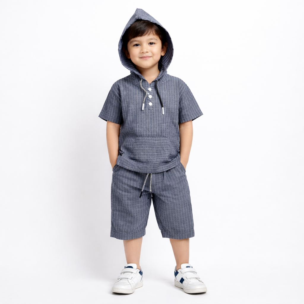 Boys Half Sleeve Hood Suit (JB-EB219)