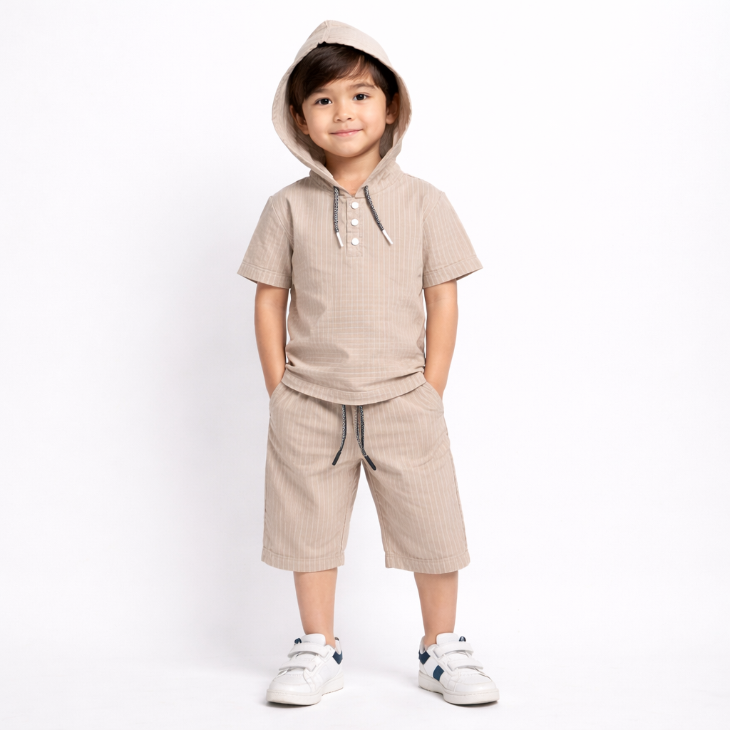 Boys Half Sleeve Hood Suit (JB-EB219)