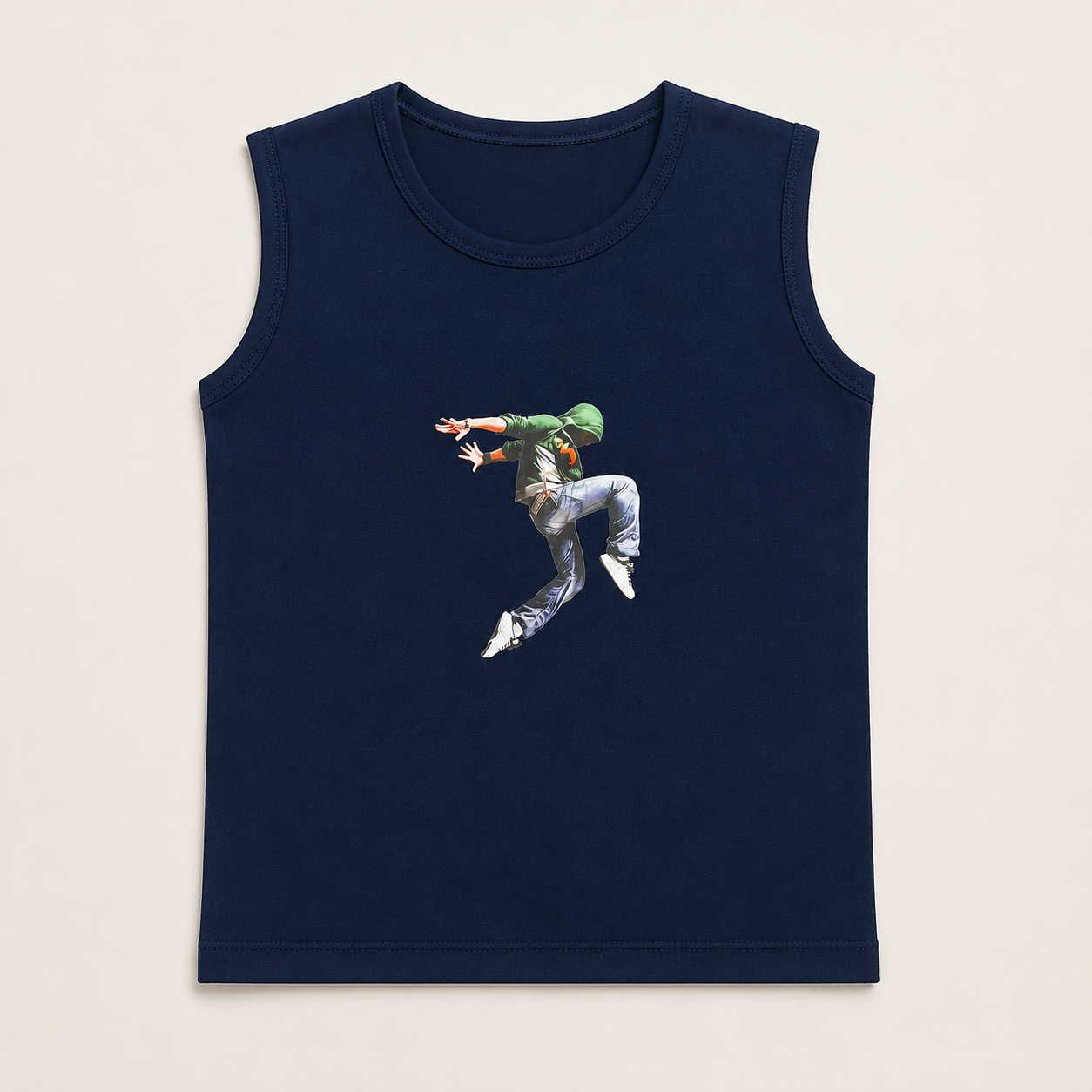 Boys Premium Cotton Sleeveless Summer Tank Top – Anchor Print Casual Wear