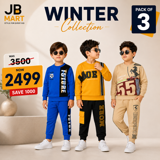 Premium Warm Kids Terry Sweatshirt & Trouser Set – Soft & Comfortable Fabric