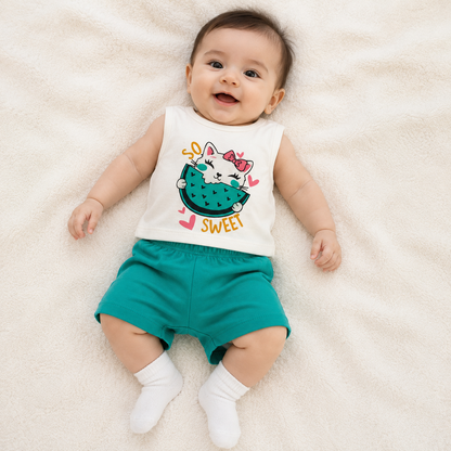 Pack of 3 Boys Summer Co-Ord Sets – Soft Cotton T-Shirt & Shorts Combo for Kids