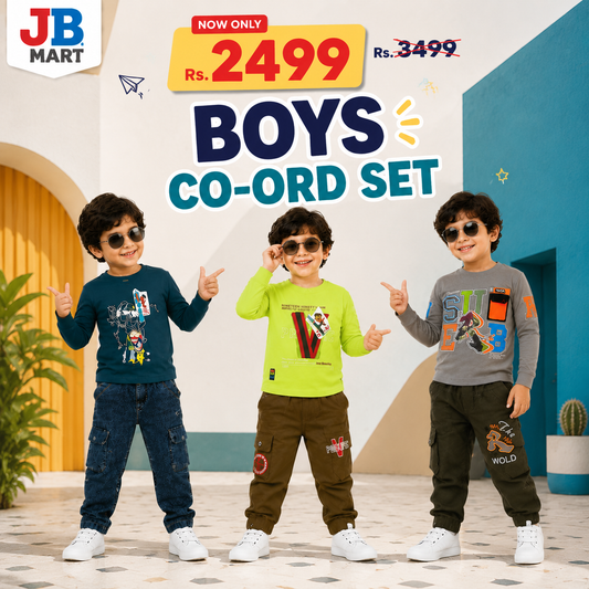 Premium Boys Co-Ord Set | Stylish Full Sleeve T-Shirt & Cargo Pant Outfit for Kids 03
