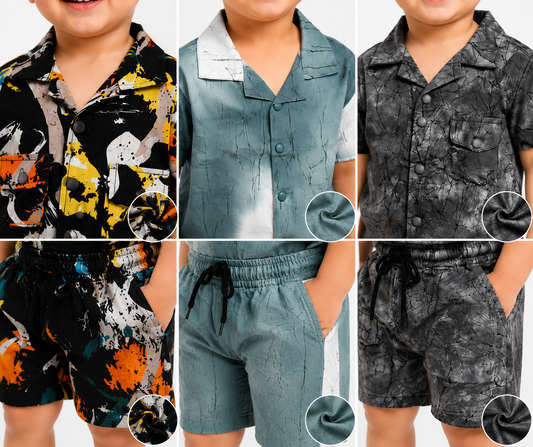 Pack of 3 Boys Summer Co-Ord Set – China Imported Fabric