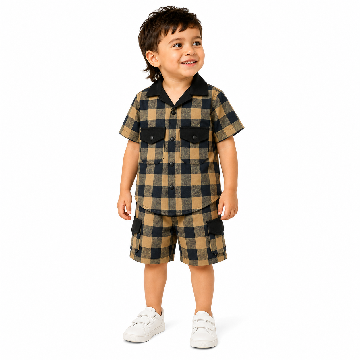 Boys Red & Black Checkered Co-Ord Set –  JB-(EB271)