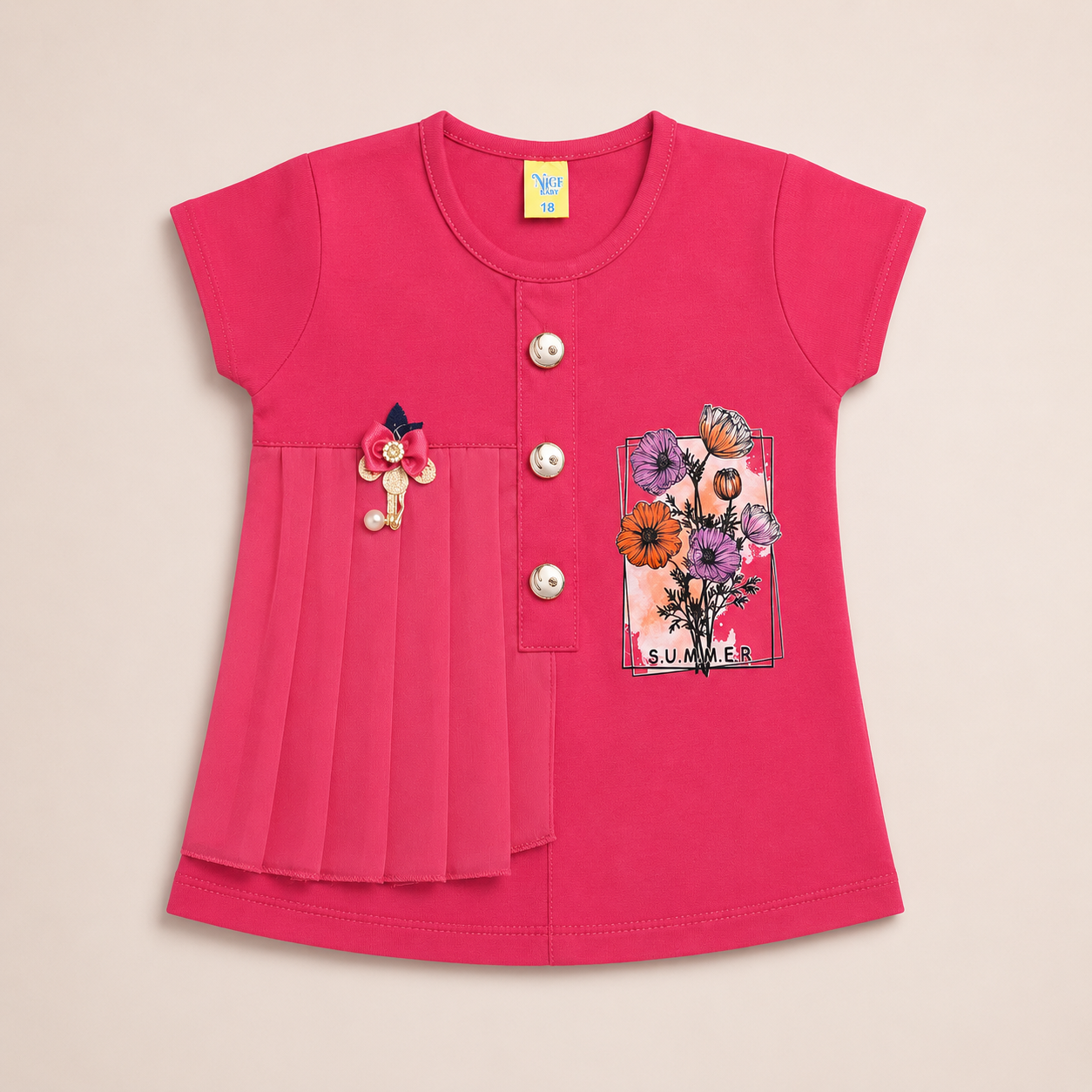 Girls Half Sleeves T-shirt