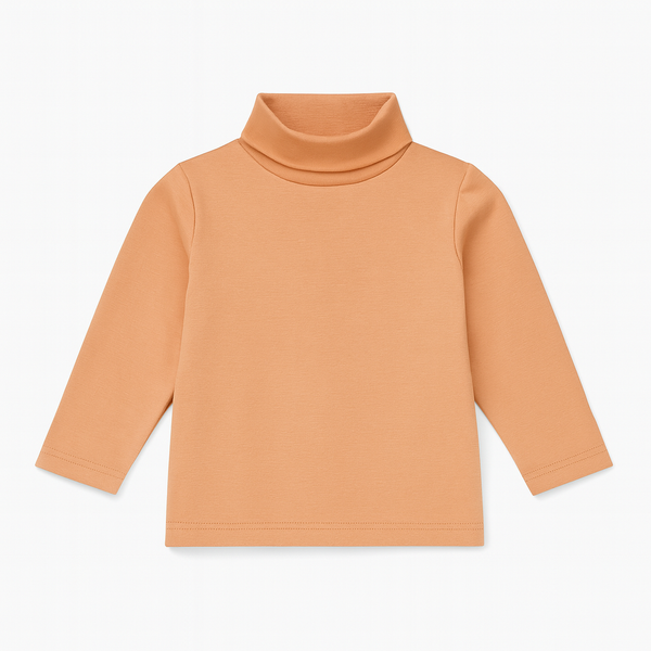Girls High-Neck Sweater (Orange)