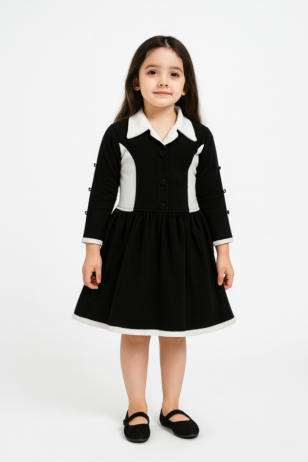 Girls Long Full Sleeves Frock (E-02)