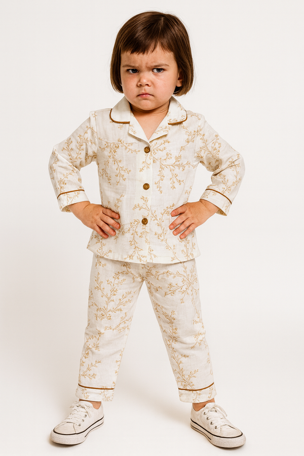 Soft Cotton Floral Night Suit for Baby Girls