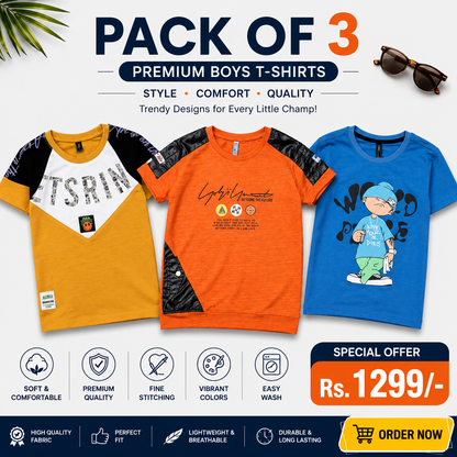 Boys Summer T-Shirts Pack Of 3