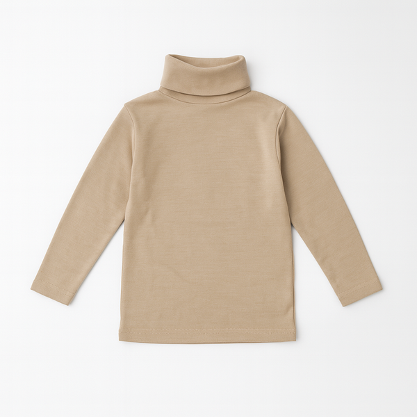 Unisex High-Neck Sweater (Light-Brown)
