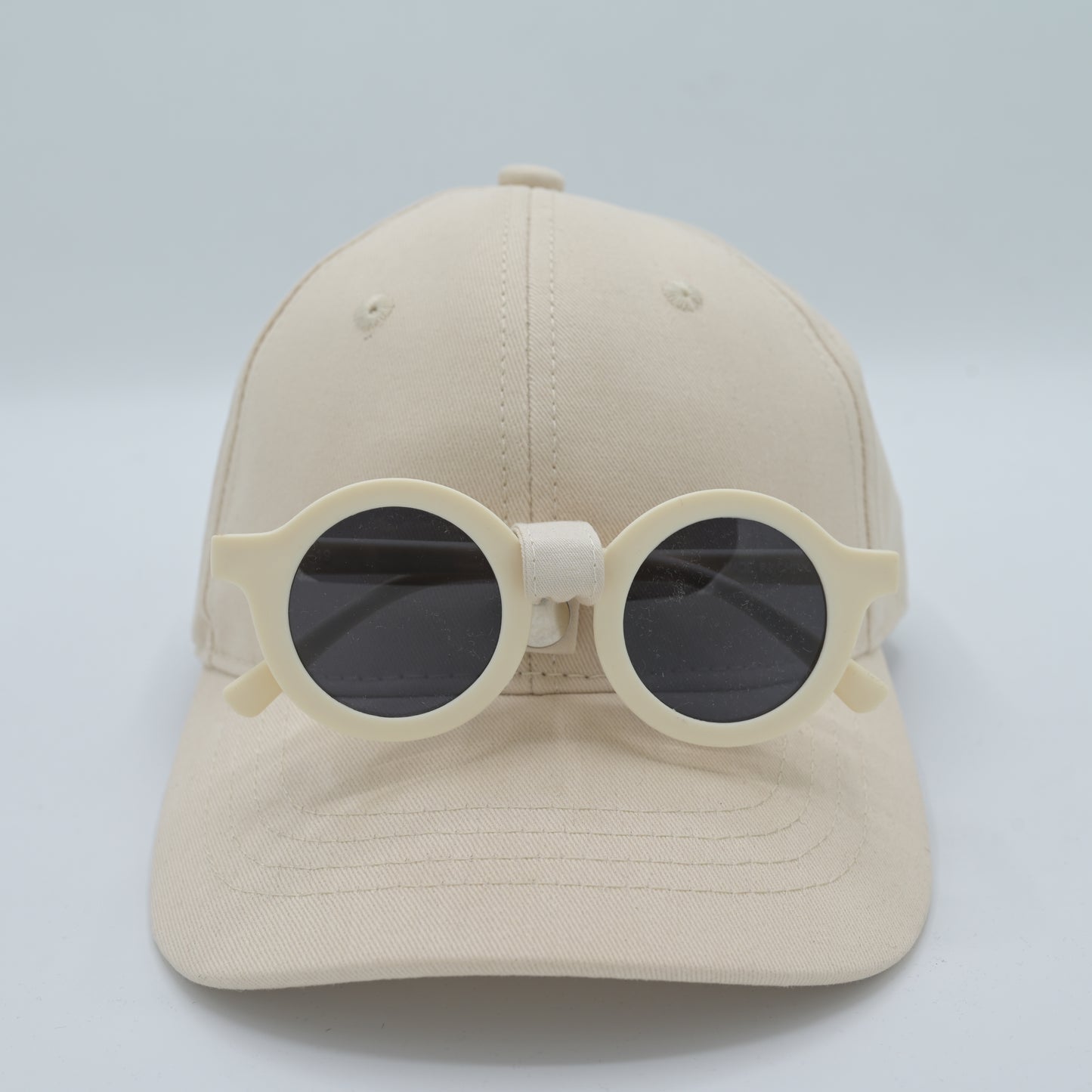 Cotton Cap with Attached Round Sunglasses
