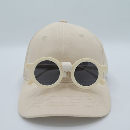 Cotton Cap with Attached Round Sunglasses