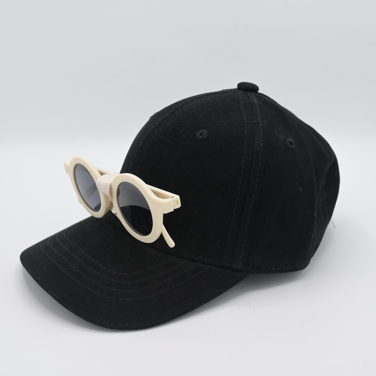 Cotton Cap with Attached Round Sunglasses