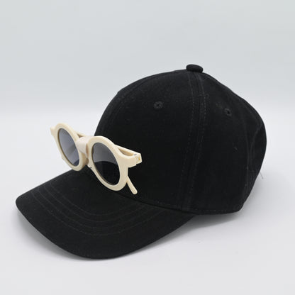 Cotton Cap with Attached Round Sunglasses