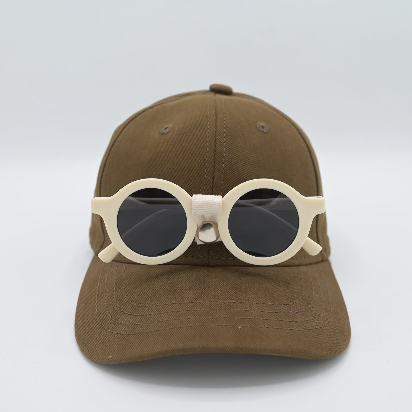 Cotton Cap with Attached Round Sunglasses
