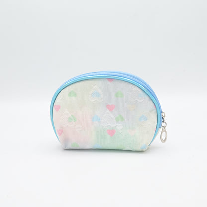 Cute Transparent Cat Pouch – Glitter Ears & Heart Design
