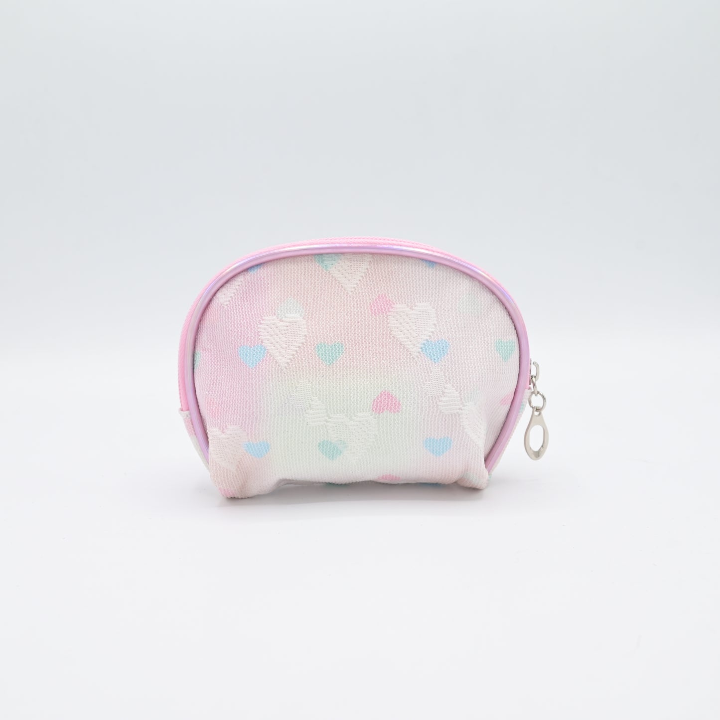 Cute Transparent Cat Pouch – Glitter Ears & Heart Design