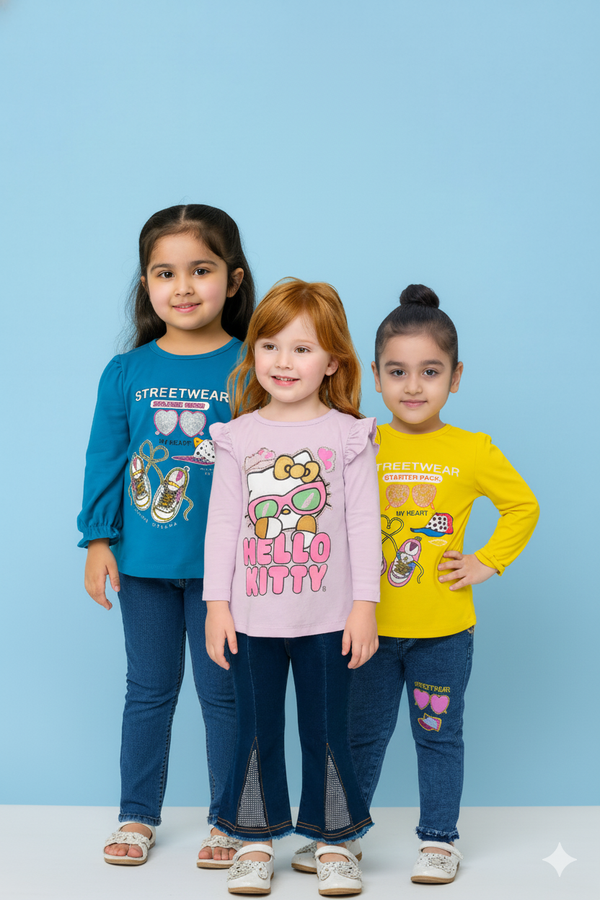 Girls Full Sleeve Suit Pack off 3 Pcs