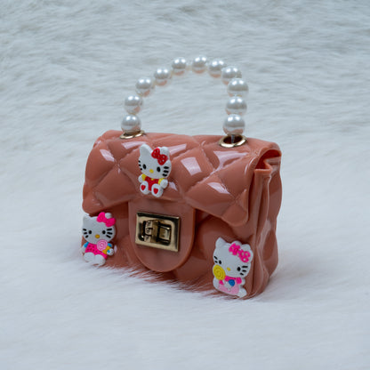 Pearl Handle Kids Handbag – Cute Hello Kitty Design