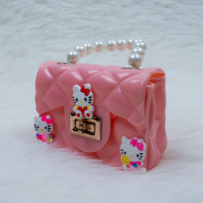 Pearl Handle Kids Handbag – Cute Hello Kitty Design