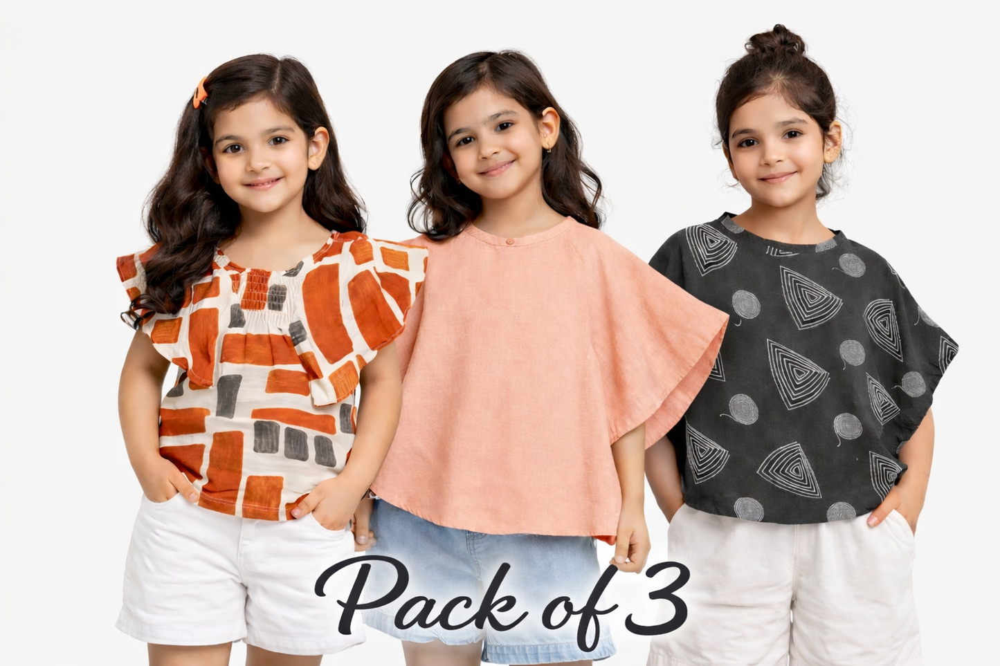 Imported Girls Pack of 3 Top Set
