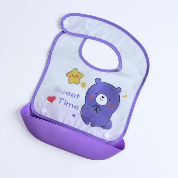 Sweet Time Easy-Clean Pocket Baby Bib (Purple)